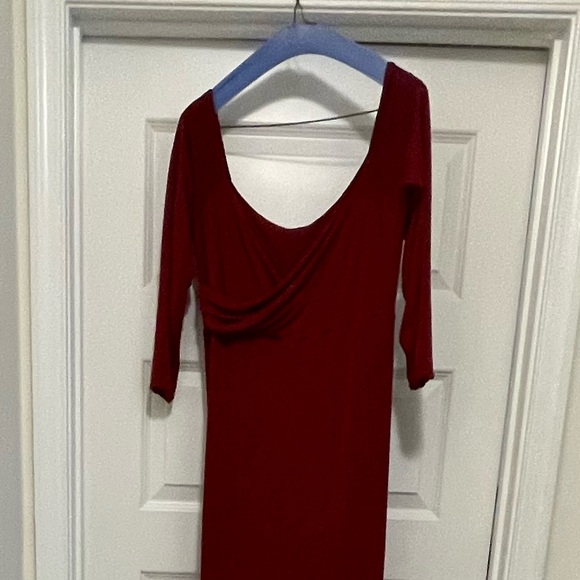 EUC Sew Trendy Fashion & Accessories Maternity & Photoshoot Red Burgundy Gown - Picture 7 of 14